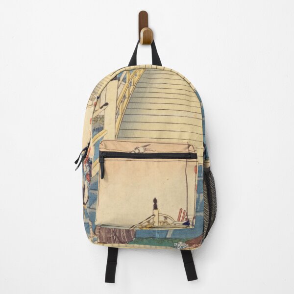 Item preview, Moonlit Nihonbashi Bridge – Vintage Ukiyo-e Japanese Street Scene designed and sold by vekotpu.