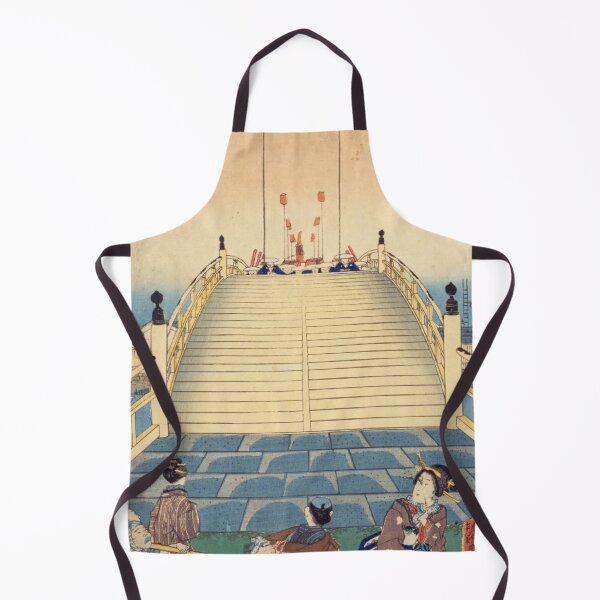 Item preview, Moonlit Nihonbashi Bridge – Vintage Ukiyo-e Japanese Street Scene designed and sold by vekotpu.
