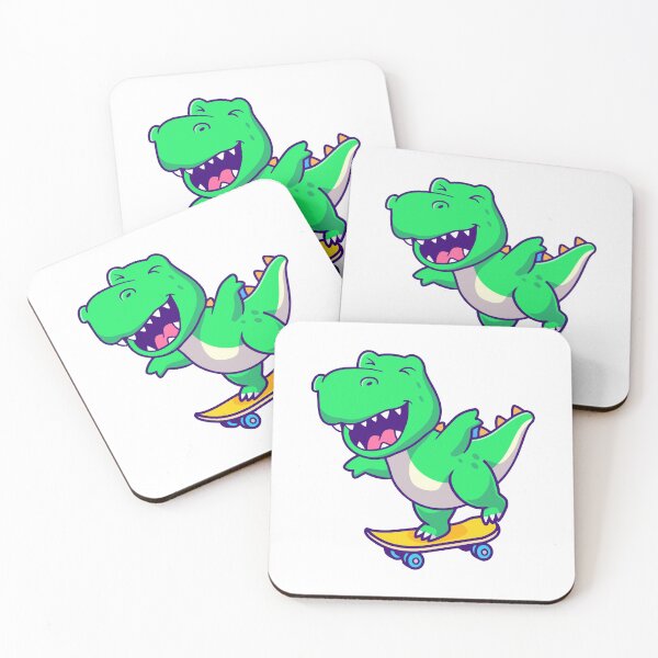 Item preview, Cute T-Rex Dinosaur Riding A Skateboard designed and sold by Yoshie Yoshie.