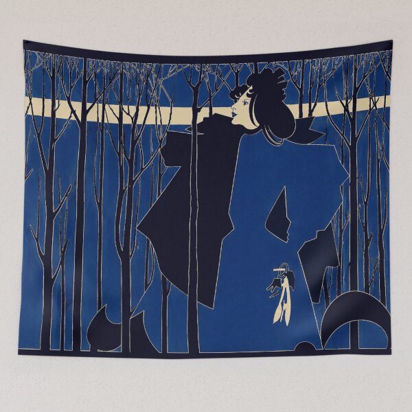 Item preview, The Blue Lady by Will Bradley - Art Nouveau Woodland Silhouette Illustration for Vintage Poster Collectors designed and sold by RickE.