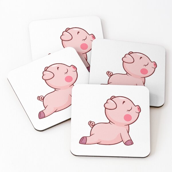 Item preview, Cute Cartoon Pig Doing Cobra Yoga Pose designed and sold by Yoshie Yoshie.