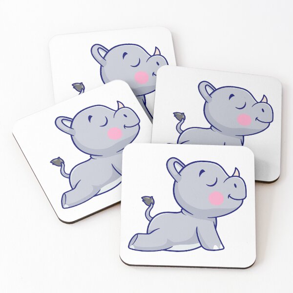 Item preview, Cute Cartoon Rhino Doing Cobra Yoga Pose designed and sold by Yoshie Yoshie.