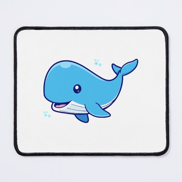 Item preview, Cute Happy Blue Whale Cartoon Illustration designed and sold by Yoshie Yoshie.
