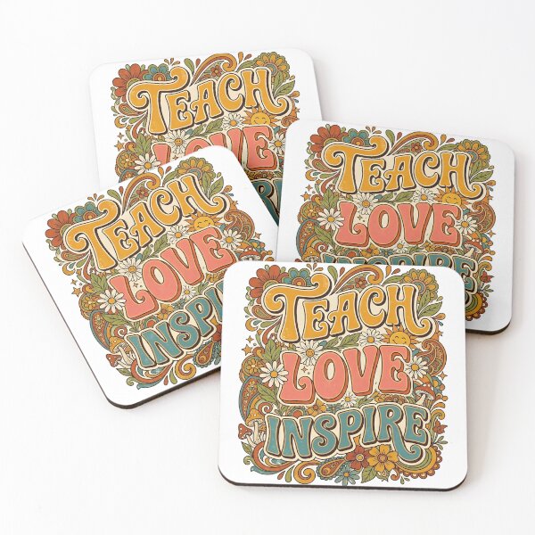 Item preview, Retro Teacher Shirt Teach Love Inspire Groovy Floral Design designed and sold by OVERRIDESTUDIOS.