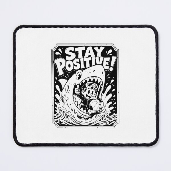 Item preview, Stay Positive Funny Cartoon Shark Diver Vintage Retro designed and sold by graphixpolash.
