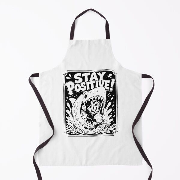 Item preview, Stay Positive Funny Cartoon Shark Diver Vintage Retro designed and sold by graphixpolash.