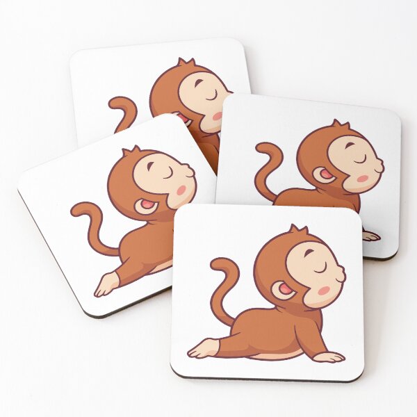 Item preview, Cute Cartoon Monkey Yoga Cobra Pose designed and sold by Yoshie Yoshie.