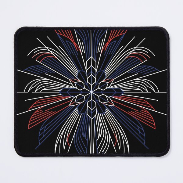 Item preview, Red White Blue Abstract Firework Mandala 4th of July designed and sold by TeNovaStudio.