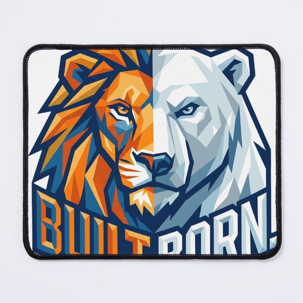Item preview, Built Born Lion Bear Split Face - Fire and Ice Motivation designed and sold by veloramode.