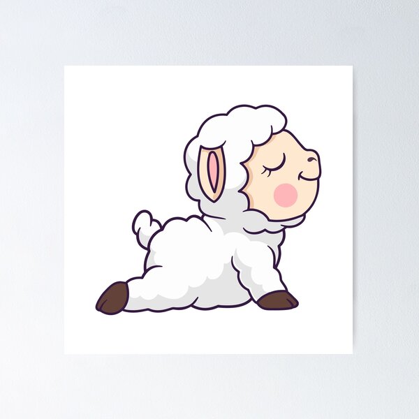 Item preview, Cute Cartoon Sheep Lamb Yoga Cobra Pose designed and sold by Yoshie Yoshie.