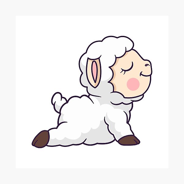 Item preview, Cute Cartoon Sheep Lamb Yoga Cobra Pose designed and sold by Yoshie Yoshie.