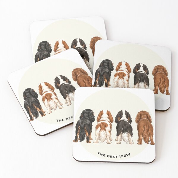 Item preview, Cavalier King Charles Spaniel The Best View – Cute Dog Lover Gift, Cozy Cavalier Butt Art, Blenheim Tricolor Ruby Black and Tan designed and sold by SakuraWaStyle.