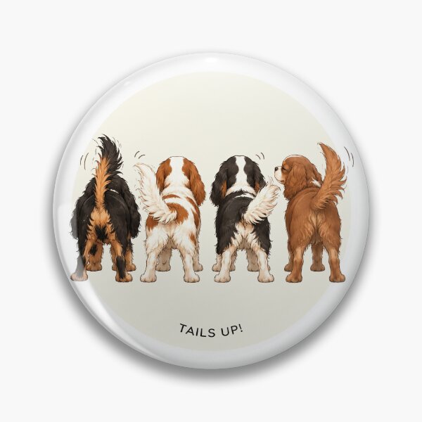 Item preview, Cavalier King Charles Spaniel Happy Tails – Cute Dog Lover Gift, Cozy Cavalier Art, Blenheim Tricolor Ruby Black and Tan Design designed and sold by SakuraWaStyle.