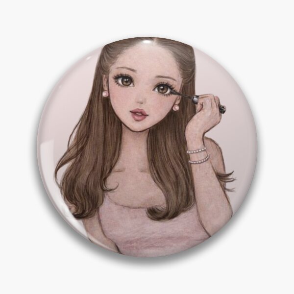Item preview, fashionable girl pink portrait Brown hair pearls drawing designed and sold by Hi-Princess.