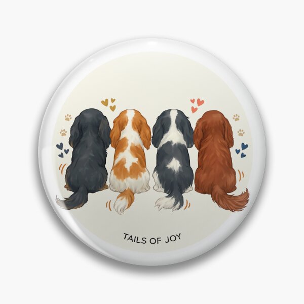 Item preview, Cavalier King Charles Spaniel Tails of Joy – Cute Dog Lover Gift, Cozy Cavalier Art, Blenheim Tricolor Ruby Black and Tan Puppy Design designed and sold by SakuraWaStyle.
