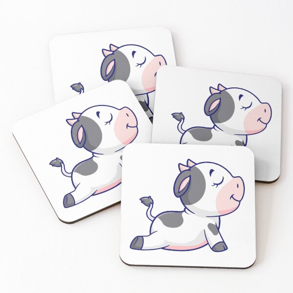 Item preview, Cute Cartoon Cow Calf Yoga Cobra Pose designed and sold by Yoshie Yoshie.
