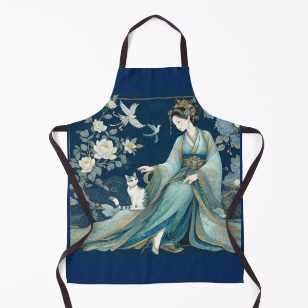 Item preview, Celestial Serenity: Elegant Chinese Hanfu Maiden and Cat Art designed and sold by Soluna Studio.