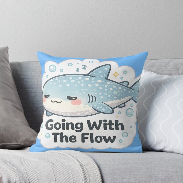 Item preview, Going With The Flow Whale Shark Meme | Cute Relaxed Ocean Sticker Design designed and sold by BabyStark.