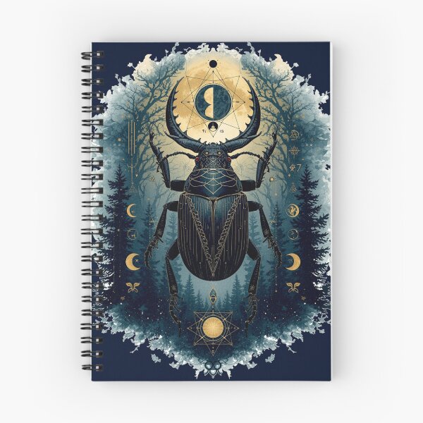 Item preview, Mystical Horned Beetle Occult Forest Moon | Dark Academia Esoteric Art designed and sold by Biedroneczka.