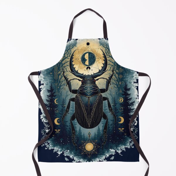 Item preview, Mystical Horned Beetle Occult Forest Moon | Dark Academia Esoteric Art designed and sold by Biedroneczka.