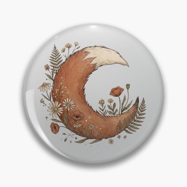 Item preview, Boho Fox Crescent Moon Floral Illustration designed and sold by Ortsas.