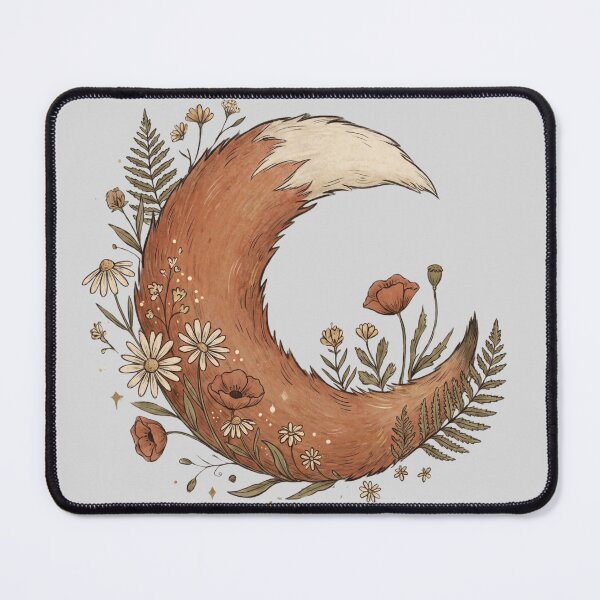 Item preview, Boho Fox Crescent Moon Floral Illustration designed and sold by Ortsas.
