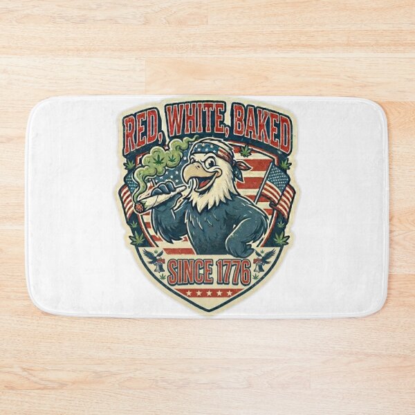 Item preview, Red White and Baked Eagle Sticker - Funny 4th of July Stoner Patriotic Decal designed and sold by MerchlyMike.
