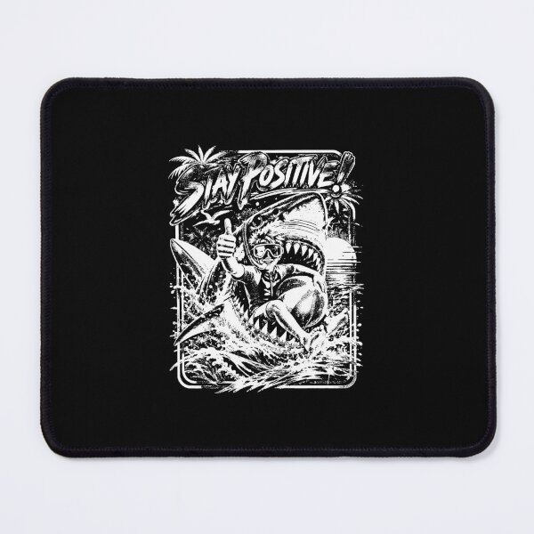 Item preview, Stay Positive Neon Shark Surfer Kid Retro 80s designed and sold by graphixpolash.