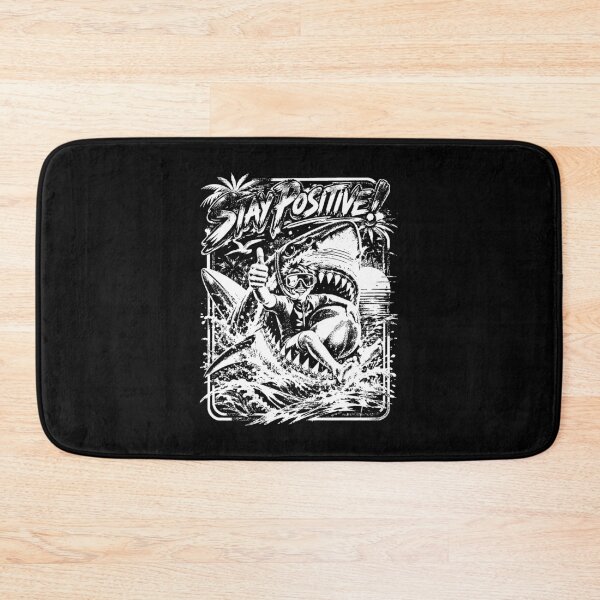 Item preview, Stay Positive Neon Shark Surfer Kid Retro 80s designed and sold by graphixpolash.