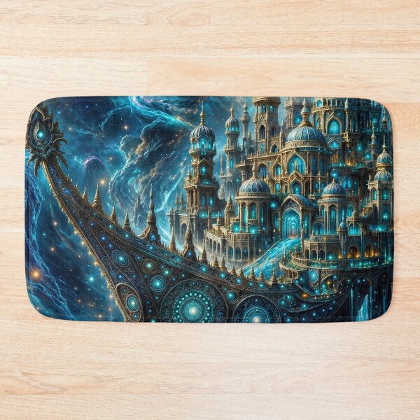 Item preview, Celestial Cosmic Castle | Floating Fantasy Kingdom Art designed and sold by DrakariArt.