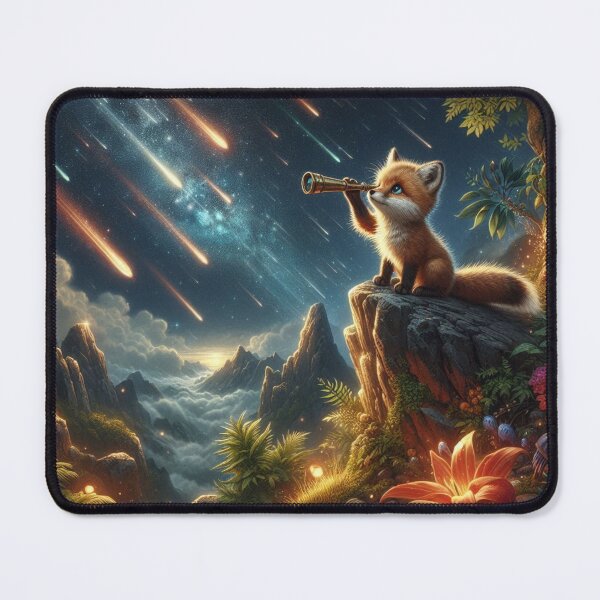 Item preview, Stargazing Fox – Cosmic Meteor Night Design designed and sold by Dogandesighn.