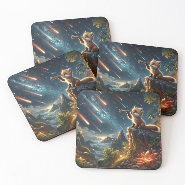 Item preview, Stargazing Fox – Cosmic Meteor Night Design designed and sold by Dogandesighn.