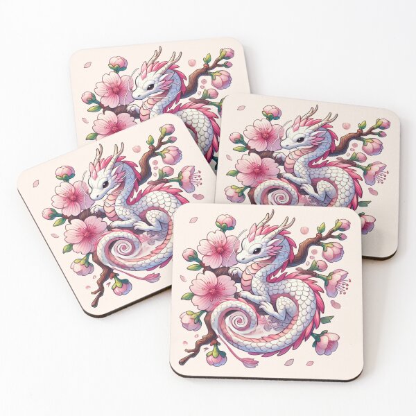 Item preview, Baby Dragon with Sakura Flowers designed and sold by NerdiPop.