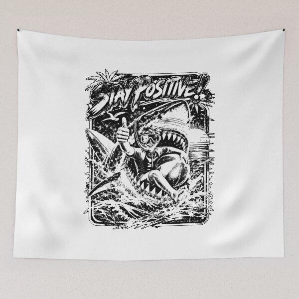 Item preview, Positive Neon Shark Surfer Kid Retro 80s  designed and sold by graphixpolash.