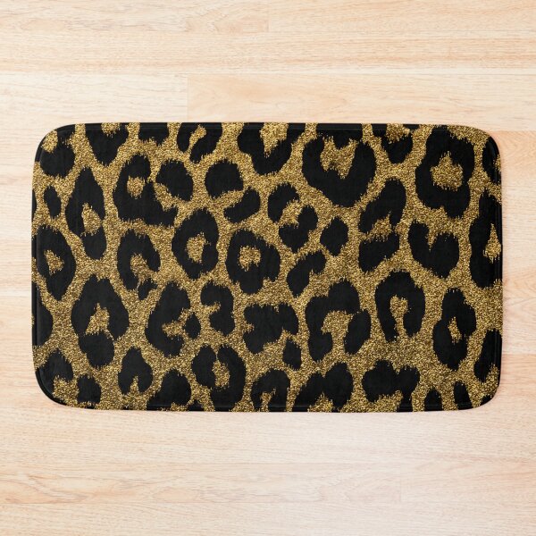 Item preview, Gold Black Glitter Leopard Print Wild Animal Pattern designed and sold by GrinGalore.