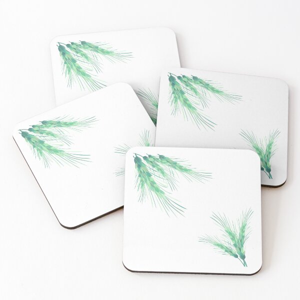 Item preview, Minimal watercolor green wheat ears aesthetic design in Scandinavian botanical style designed and sold by olenapetol.