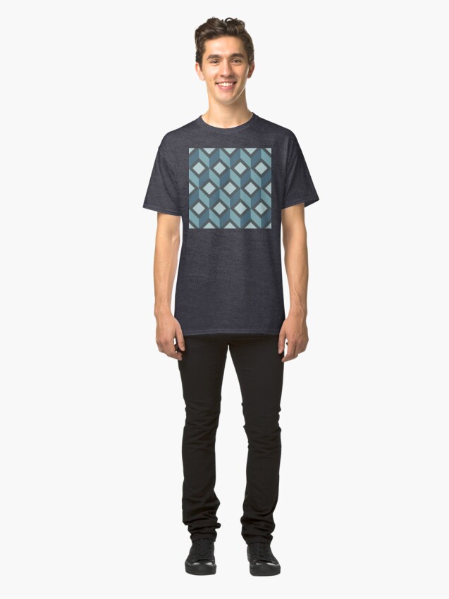 Alternate view of Geometric Pattern: Diamond Chevron: Steel Classic T-Shirt