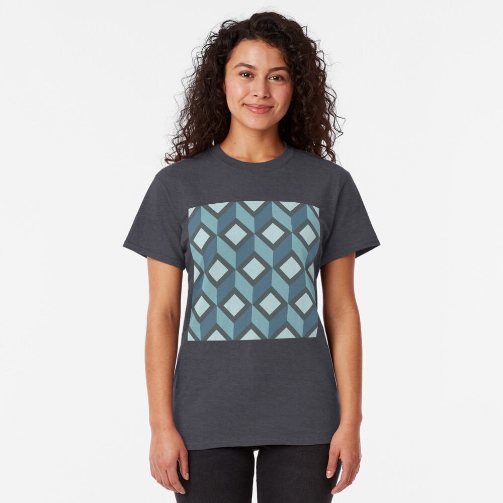 Geometric Pattern: Diamond Chevron: Steel Classic T-Shirt