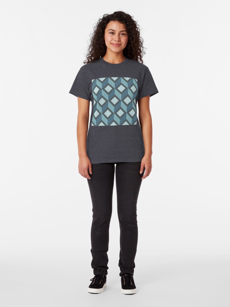 Alternate view of Geometric Pattern: Diamond Chevron: Steel Classic T-Shirt
