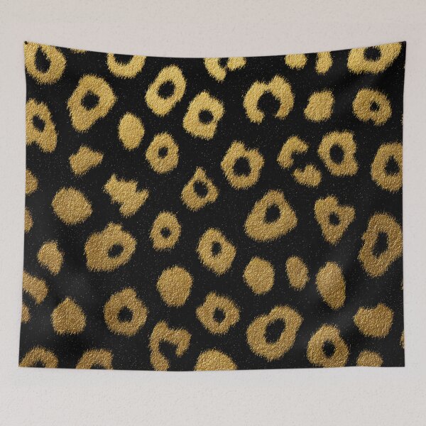Item preview, Black Gold Glitter Leopard Print Wild Animal Pattern designed and sold by GrinGalore.