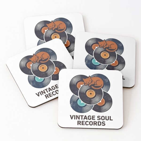 Item preview, Funny Cat Gift Vintage Soul Records Sleeping Cat Vinyl  Record Music Lover Cat Shirt Cat Mom Gift designed and sold by Dev Mode.