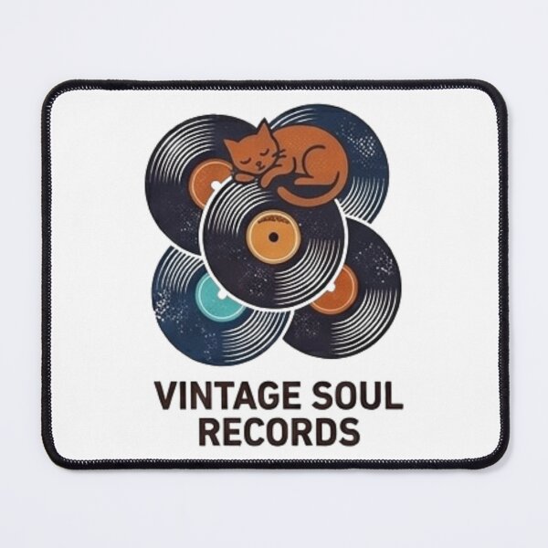 Item preview, Funny Cat Gift Vintage Soul Records Sleeping Cat Vinyl Record Music Lover Cat Shirt Cat Mom Gift designed and sold by Dev Mode.