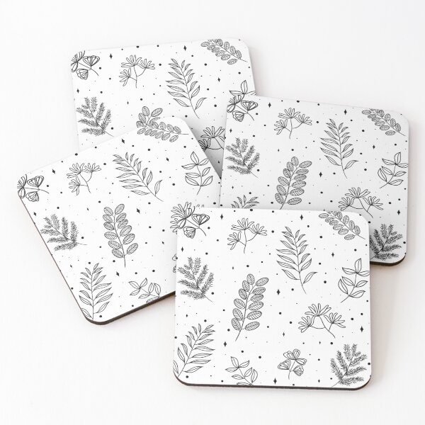Item preview, Black and White Leaves Pattern 2 designed and sold by Linexy.