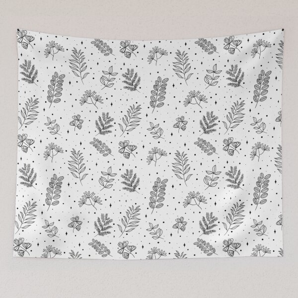 Item preview, Black and White Leaves Pattern 2 designed and sold by Linexy.