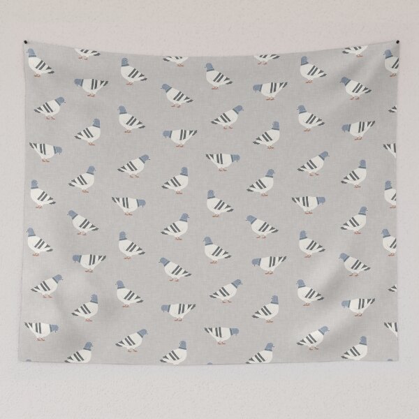 Item preview, Pigeons on light grey designed and sold by littlearrow.