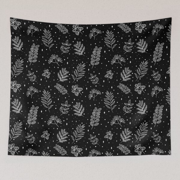 Item preview, Black and White Leaves Pattern designed and sold by Linexy.