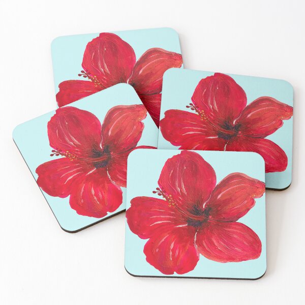 Item preview, Red Hibiscus Flower Painted designed and sold by Sparkleweather.