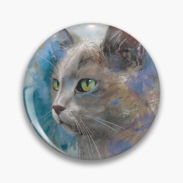 Item preview, Elegant Grey Cat Impressionist Portrait designed and sold by Paolo-Bandal.