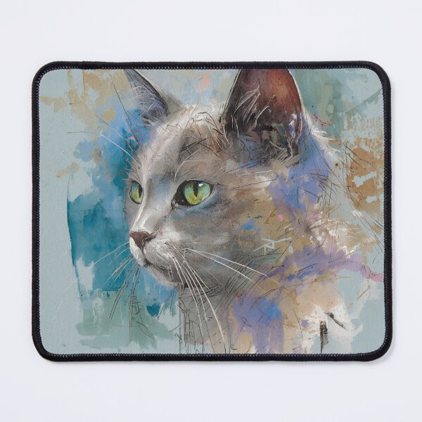 Item preview, Elegant Grey Cat Impressionist Portrait designed and sold by Paolo-Bandal.