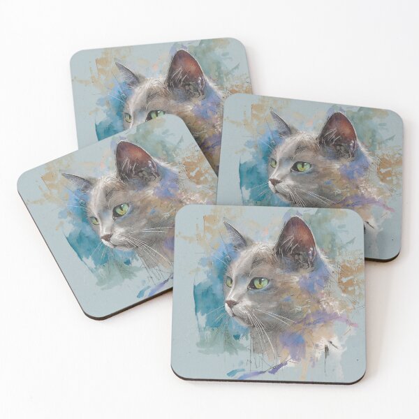 Item preview, Elegant Grey Cat Impressionist Portrait designed and sold by Paolo-Bandal.